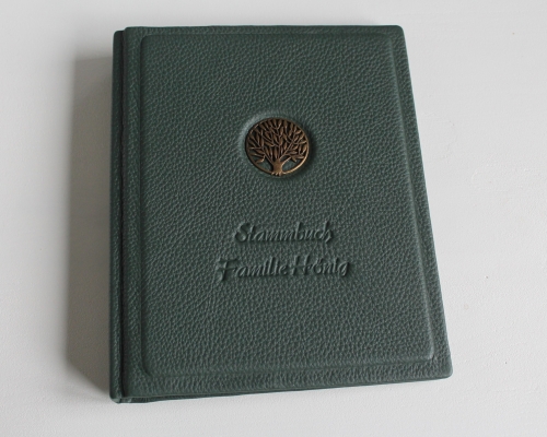 Preview: Stammbuch "Lebensbaum" aus grünem Nappaleder, DIN A5